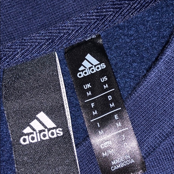 Adidas Essentials navy crew neck striped sweater - Picture 3 of 4